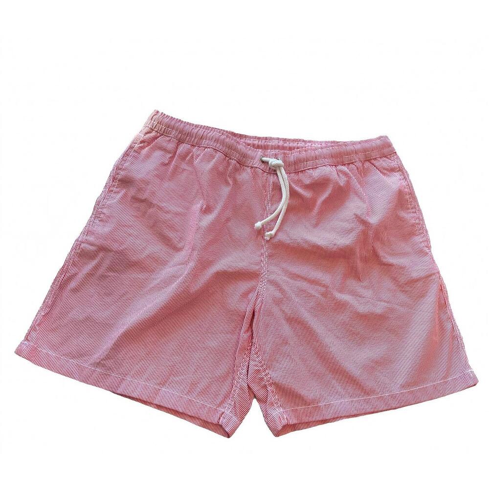 NEW HARTFORD men's pinstripe swim short in red